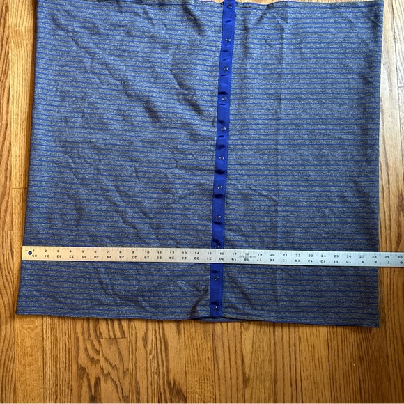 Lululemon Vinyasa Scarf Parallel Stripe Pigment Blue Gray Grey Rulu Wrap - Picture 8 of 9